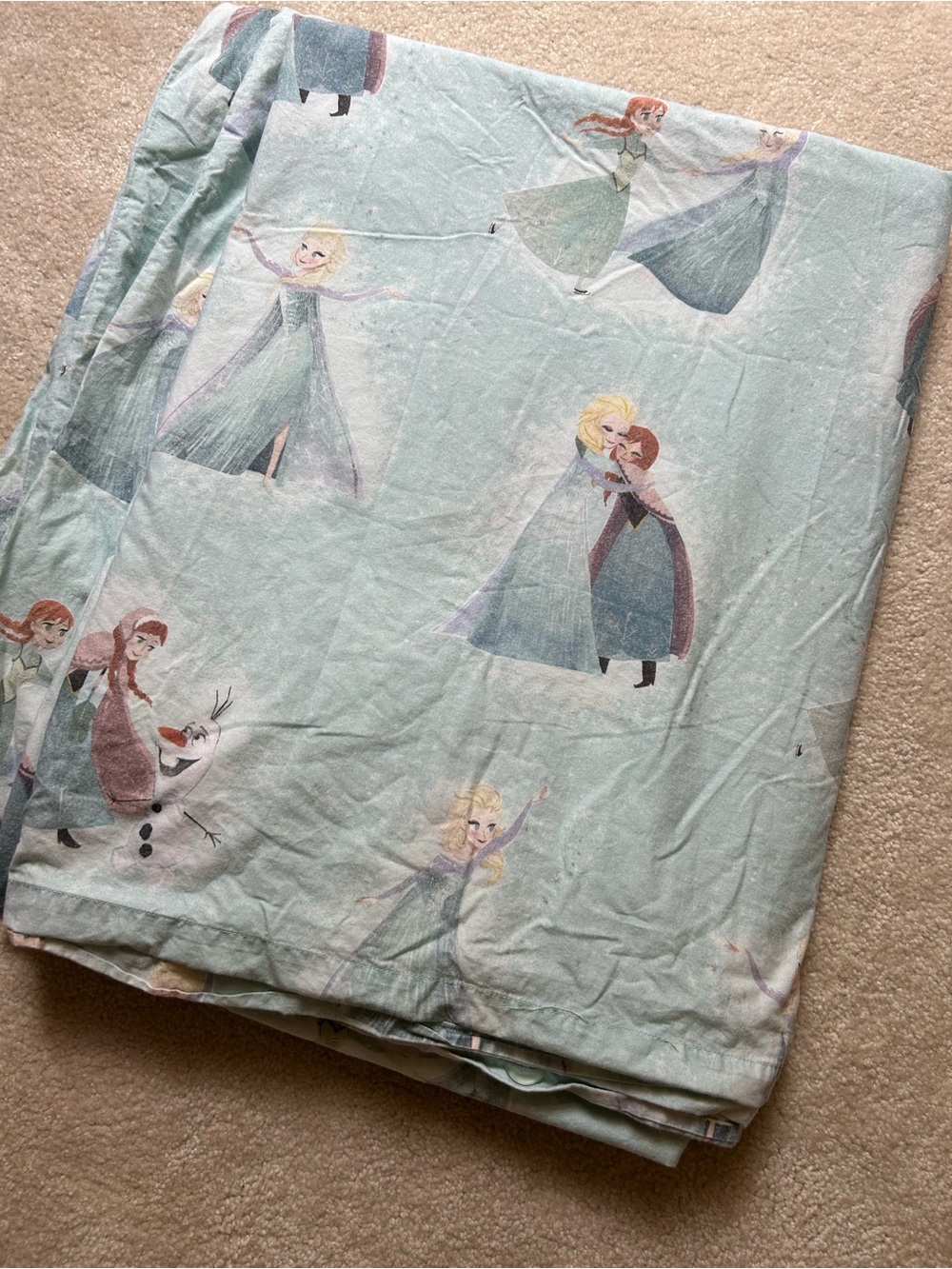 Pottery Barn Kids Light Blue Disney Frozen Organic Duvet Cover - Picture 7 of 7